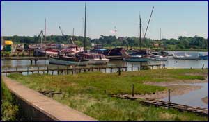 Barges are also moored here